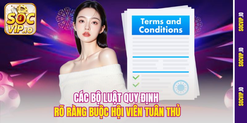 Tìm Hiểu Chi Tiết Các Điều Khoản Điều Kiện Socvip Mới Nhất 1 Các bộ luật quy định rõ ràng buộc hội viên tuân thủ